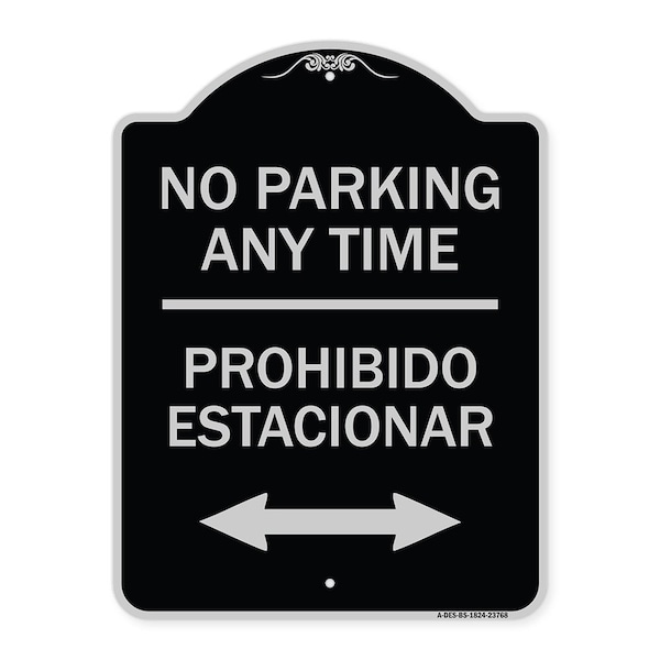 Signmission No Parking Anytime Prohibido Estacionar Heavy-Gauge Aluminum Sign, 24" x 18", BS-1824-23768 A-DES-BS-1824-23768 - main